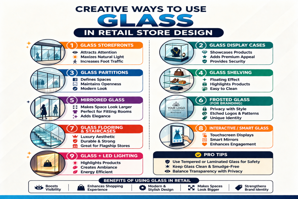 Creative Ways to Use Glass in Retail Store Design
